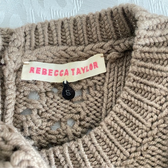 Rebecca Taylor brown open knit sweater - Picture 7 of 10